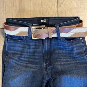 Anthropologie Vintage Boho Style Leather and Suede Patchwork Brown Belt XS